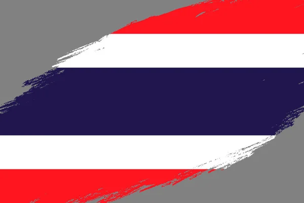 Pincel Acidente Vascular Cerebral Fundo Com Grunge Estilo Bandeira Tailândia — Vetor de Stock