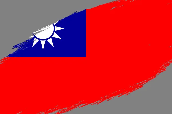 Βούρτσα Φόντο Εγκεφαλικό Επεισόδιο Grunge Στυλ Της Σημαίας Της Ταϊβάν — Διανυσματικό Αρχείο