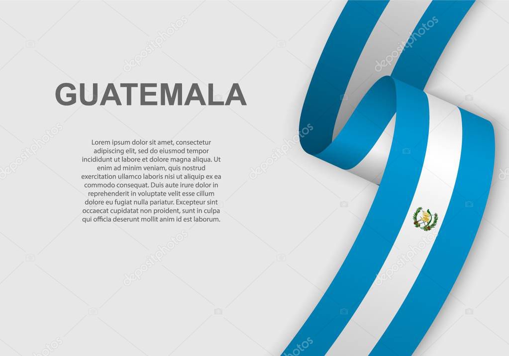 waving flag of Guatemala. Template for independence day. vector illustration