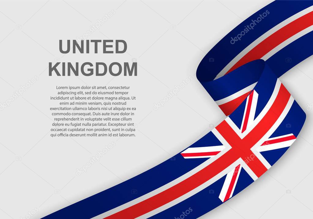 waving flag of United Kingdom. Template for independence day. vector illustration