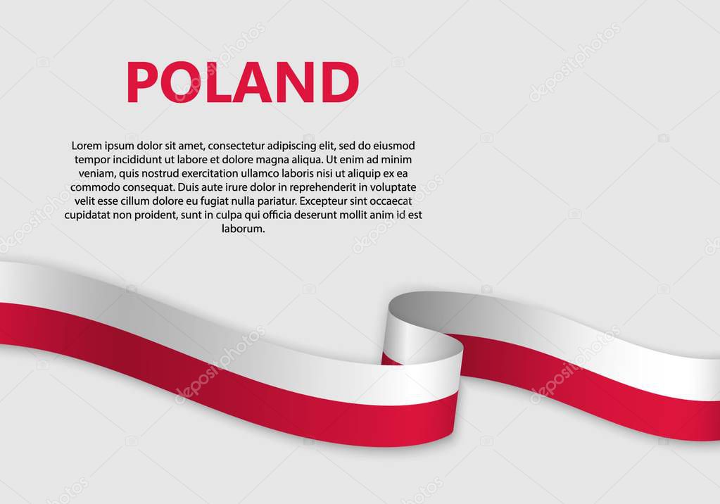 Waving Flag of Poland, vector illustration