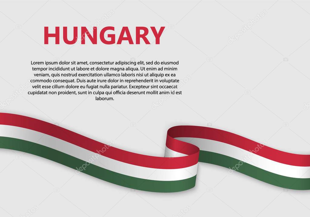 Waving Flag of Hungary, vector illustration