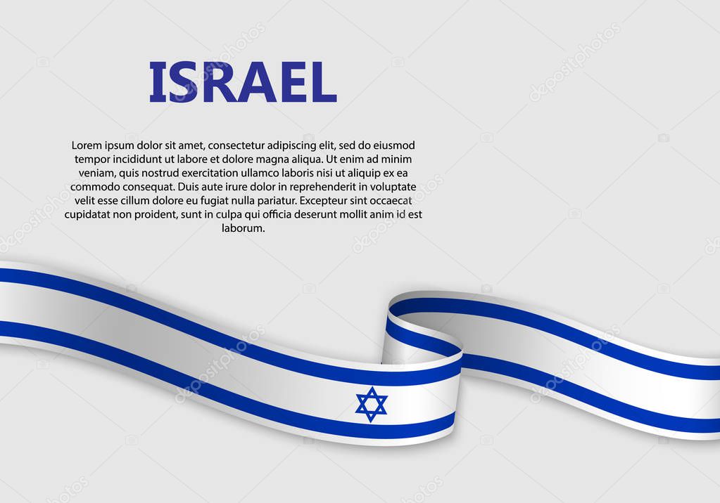 Waving Flag of Israel, vector illustration