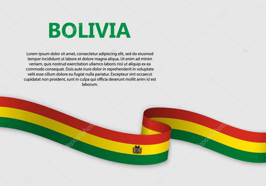 Waving Flag of Bolivia, vector illustration