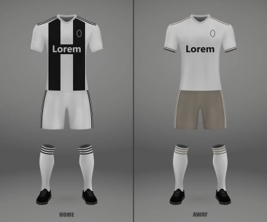futbol takımı 2018-19, gömlek şablonu futbol forma. Vektör çizim