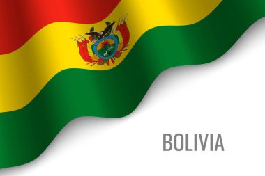 boşaltmak ile Bolivya'nın bayrak sallıyor. Broşür şablonu. vektör çizim