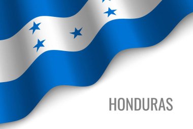 Honduras bayrağı ile boşaltmak sallayarak. Broşür şablonu. vektör çizim