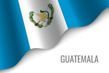 Guatemala bayrağı ile boşaltmak sallayarak. Broşür şablonu. vektör çizim