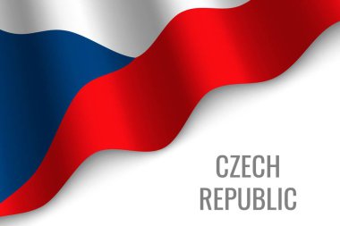 boşaltmak ile Çek Cumhuriyeti bayrağı sallayarak. Broşür şablonu. vektör çizim
