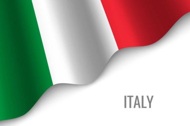 boşaltmak ile İtalya'nın bayrak sallıyor. Broşür şablonu. vektör çizim