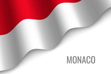 boşaltmak ile Monaco bayrağı sallayarak. Broşür şablonu. vektör çizim
