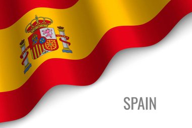 boşaltmak ile İspanya'nın bayrak sallıyor. Broşür şablonu. vektör çizim