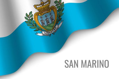 san Marino bayrağı ile boşaltmak sallayarak. Broşür şablonu. vektör çizim