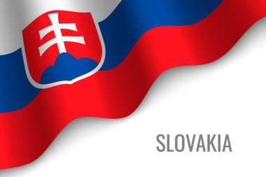 boşaltmak ile Slovakya'nın bayrak sallıyor. Broşür şablonu. vektör çizim