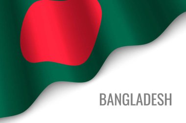 boşaltmak ile Bangladeş bayrağı sallayarak. Broşür şablonu. vektör çizim