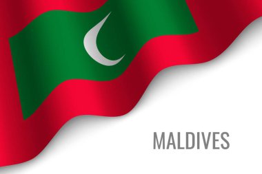 Maldivler bayrağı ile boşaltmak sallayarak. Broşür şablonu. vektör çizim