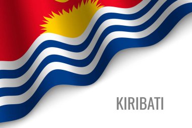 Kiribati dalgalanan bayrağı ile boşaltmak. Broşür şablonu. vektör çizim