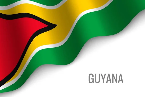Viftande Flagga Guyana Med Copyspace Mall För Broschyr Vektorillustration — Stock vektor