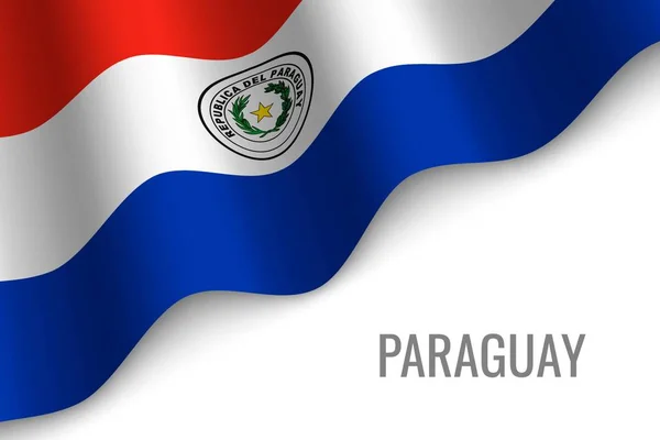 Flagge Paraguays Mit Copyspace Schwenkend Vorlage Für Broschüre Vektorillustration — Stockvektor