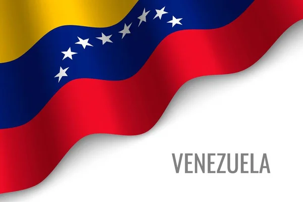 Agitant Drapeau Venezuela Avec Copyspace Modèle Brochure Illustration Vectorielle — Image vectorielle