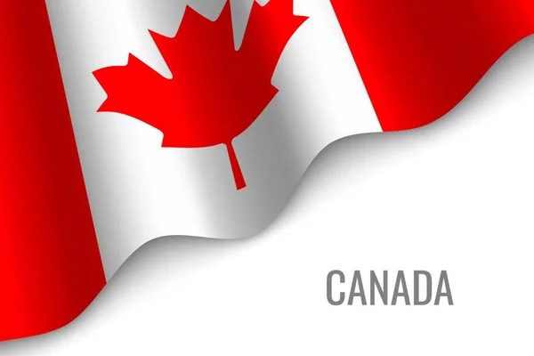 Vlající Vlajka Kanady Copyspace Šablona Pro Brožuru Vektorové Ilustrace — Stockový vektor