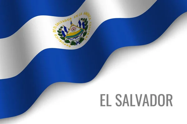 Κυματίζει Σημαία Του Σαλβαδόρ Copyspace Πρότυπο Για Φυλλάδιο Εικονογράφηση Διάνυσμα — Διανυσματικό Αρχείο