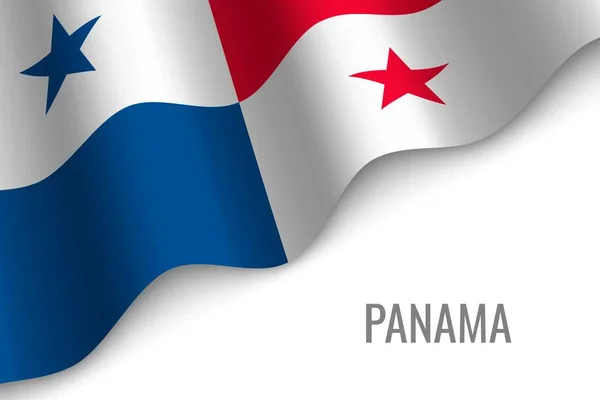 Agitant Drapeau Panama Avec Copyspace Modèle Brochure Illustration Vectorielle — Image vectorielle
