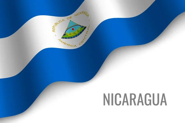 Machać Flaga Nikaragui Lato Szablon Dla Broszury Ilustracja Wektorowa — Wektor stockowy