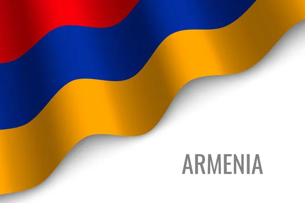 Flagge Von Armenien Mit Kopierraum Schwenkend Vorlage Für Broschüre Vektorillustration — Stockvektor