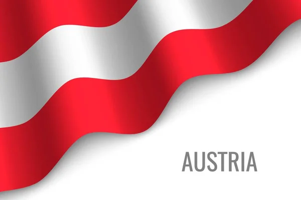 Waving Flag Austria Copyspace Template Brochure Vector Illustration — Stock Vector