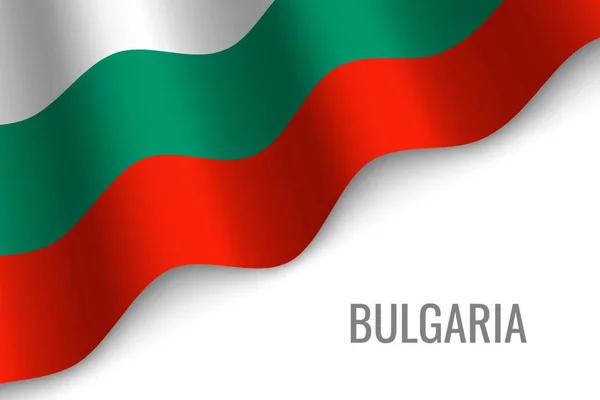 Bulgaristan Bayrağı Ile Boşaltmak Sallayarak Broşür Şablonu Vektör Çizim — Stok Vektör