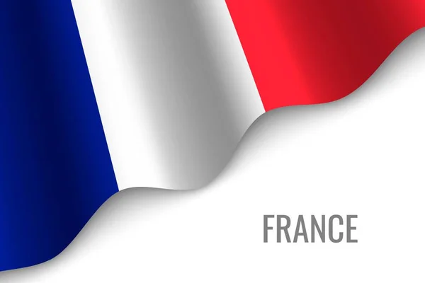 Waving Flag France Copyspace Template Brochure Vector Illustration — Stock Vector