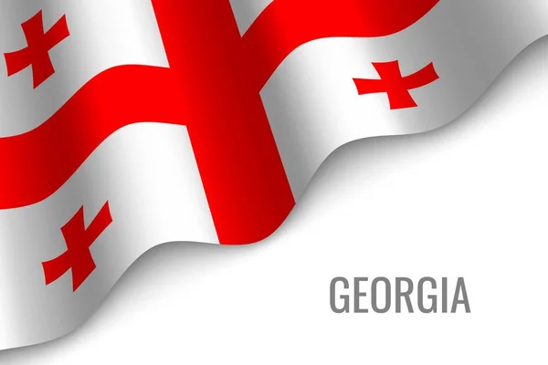 挥舞着 Copyspace 的格鲁吉亚国旗 小册子模板 向量例证 — 图库矢量图片