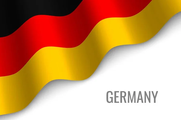 Ondeando Bandera Alemania Con Copyspace Plantilla Para Folleto Ilustración Vectorial — Archivo Imágenes Vectoriales