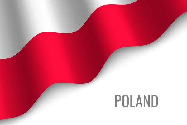 Flagge Von Polen Mit Kopierraum Schwenkend Vorlage Für Broschüre Vektorillustration — Stockvektor