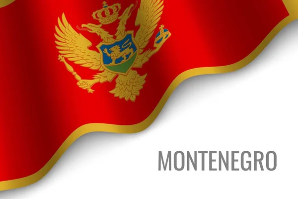 Waving Flag Montenegro Copyspace Template Brochure Vector Illustration — Stock Vector