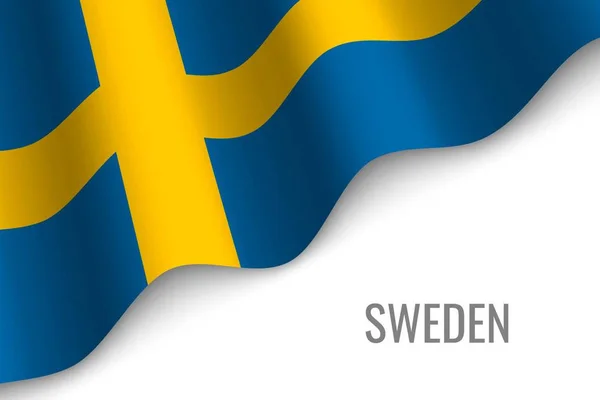 Schwedische Flagge Mit Kopierraum Schwenken Vorlage Für Broschüre Vektorillustration — Stockvektor