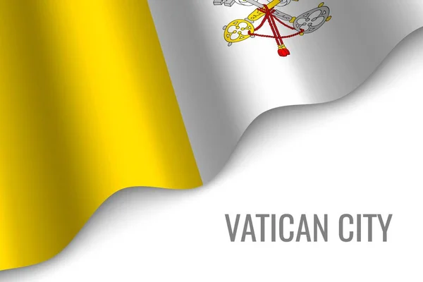Waving Flag Vatican City Copyspace Template Brochure Vector Illustration — Stock Vector