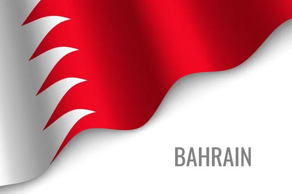 Acenando Bandeira Bahrein Com Copyspace Modelo Para Brochura Ilustração Vetorial — Vetor de Stock