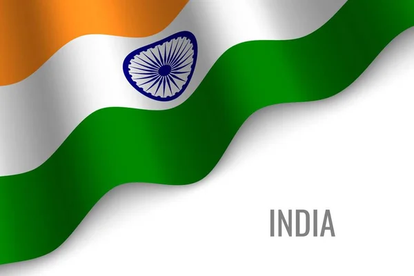 Wapperende Vlag Van India Met Copyspace Sjabloon Voor Brochure Vectorillustratie — Stockvector