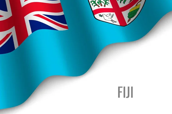 Viftande Flagga Fiji Med Copyspace Mall För Broschyr Vektorillustration — Stock vektor