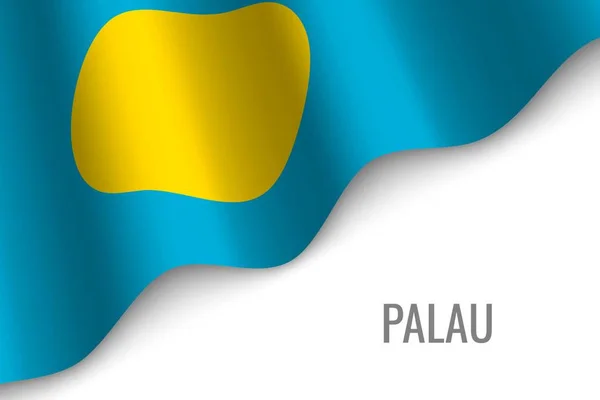 Mávání Vlajkou Palau Copyspace Šablona Pro Brožuru Vektorové Ilustrace — Stockový vektor