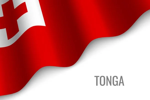 Acenando Bandeira Tonga Com Copyspace Modelo Para Brochura Ilustração Vetorial —  Vetores de Stock