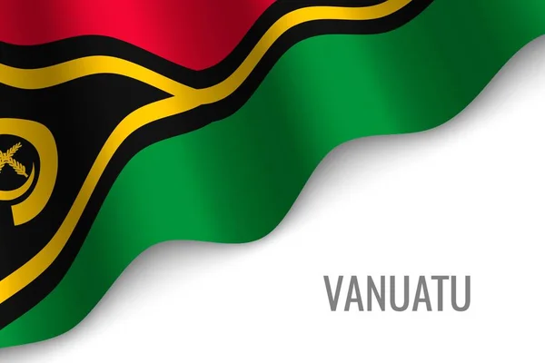 Agitant Drapeau Vanuatu Avec Copyspace Modèle Brochure Illustration Vectorielle — Image vectorielle