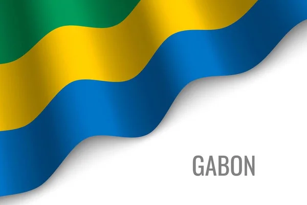 Κυματίζει Σημαία Της Γκαμπόν Copyspace Πρότυπο Για Φυλλάδιο Εικονογράφηση Διάνυσμα — Διανυσματικό Αρχείο