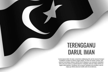 Terengganu UGB Iman bayrağı sallayarak bir Malezya şeffaf arka plan üzerinde bölgedir. Başlık sayfası veya poster için şablon. vektör çizim