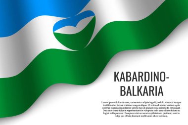 Kabardey-çatışmalar işgalciler bayrağı sallayarak bir Rusya'nın şeffaf arka plan üzerinde bölgesidir. Başlık sayfası veya poster için şablon. vektör çizim