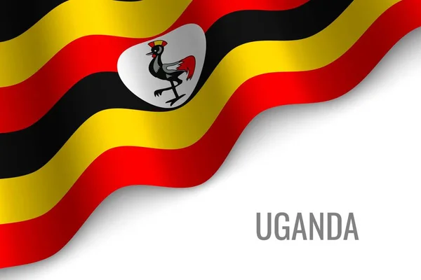 Agitant Drapeau Ouganda Avec Copyspace Modèle Brochure Illustration Vectorielle — Image vectorielle