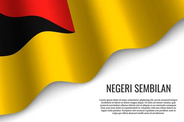 Macha Flagą Negeri Sembilan Jest Regionem Malezji Przezroczystym Tle Wzór — Wektor stockowy