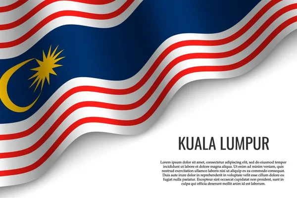 Acenando Bandeira Kuala Lumpur Uma Região Cidade Malásia Fundo Transparente —  Vetores de Stock